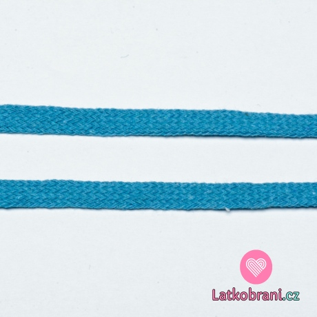 Šňůra plochá 10mm Modrá tyrkys