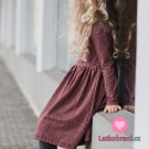 Úplet drobné tmavě růžové puntíčky na vínové 