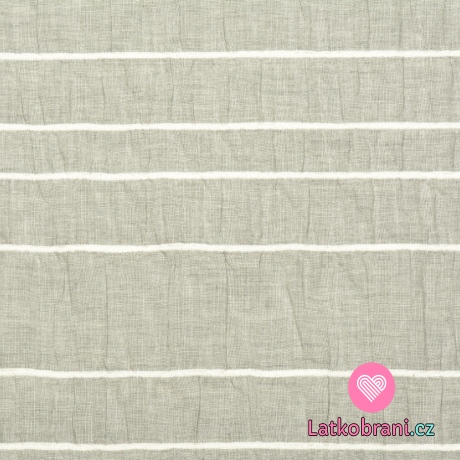 Bavlněná halenkovina s proužky šedá, mačkaný vzhled 