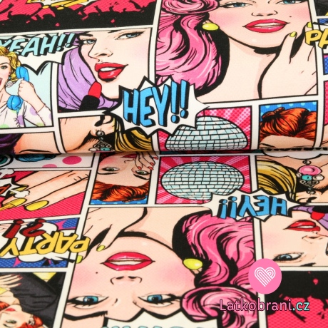 Úplet komiks žena růžová 
