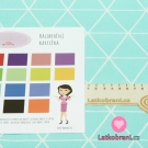 Bavlněné plátno potisk bílé lístky trojúhelníky na aqua