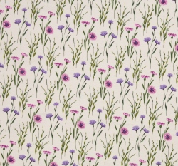 Úplet potisk chrpa na ecru