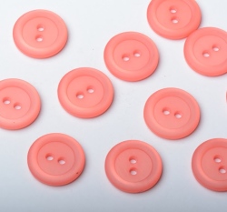 Knoflík kulatý hladký, perleť, lososový