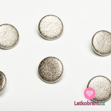 Knoflík kulatý stříbrný, větší