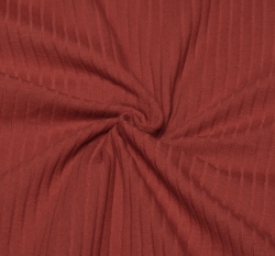 Žebrovaný jednobarevný úplet cihlový 