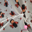 Teplákovina potisk holčička beruška na šedé