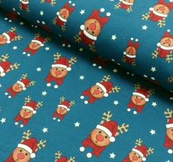 Úplet potisk sobíci s červenými nosy na petrolejové