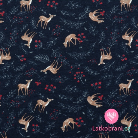 Úplet potisk koloušek mezi větvičkami na námořnicky modré