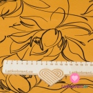 Teplákovina potisk černé květy na vínové