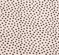 Úplet potisk nepravidelné černé puntíky na světle růžové, BIO