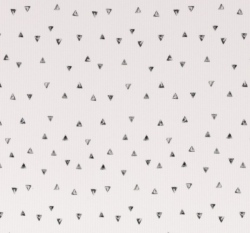 Žebrovaný úplet potisk šedé trojúhelníčky na bílé 