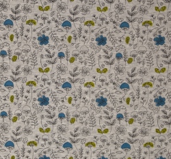 Warmkeeper potisk modré houbičky s přírodními motivy na šedém melé 