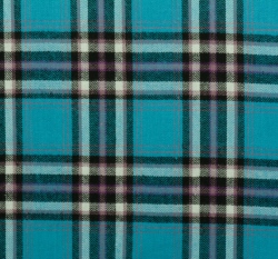 Bavlněný flanel modrá kostka s růžovým lemováním