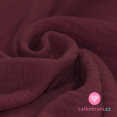 Dvojitá gázovina / mušelín bordó