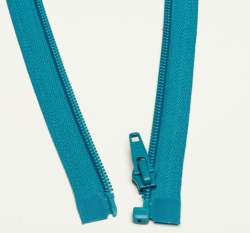 Zip spirálový dělitelný modrý 55cm