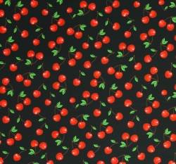 Softshell s fleecem třešničky na černé 