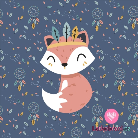 Panel liška indiánka na tmavě modré