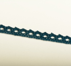 Krajka paličkovaná 8 mm modrá denim