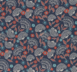 Viskóza potisk barevné květy na antracitové