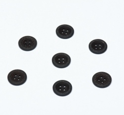 Knoflík kulatý, matný, černý se zdobeným okrajem - malý