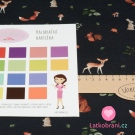 Úplet lesní zvířátka na námořnické modré 