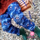 Softshell letní potisk vlk na modré