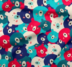 Teplákovina barevné medvědí hlavičky