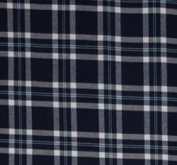 Bavlněný flanel tmavě modrá kostka na bílé 