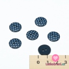 Knoflík kulatý potisk drobné kytičky na modré tmavší 