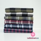 Bavlněný flanel bordó kostka na bílé 