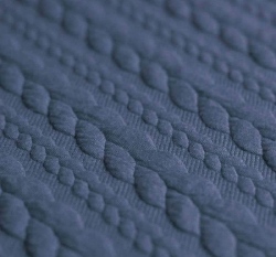 Pletenina copánky jeansově modrá