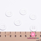 Knoflík čtyřdírkový, bílý s širším okrajem 15mm