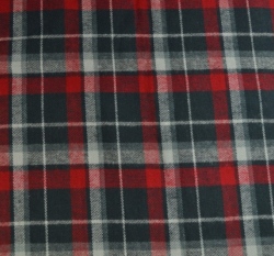 Bavlněný flanel červenošedá kostka