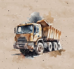 Panel náklaďák na hnědé pískové