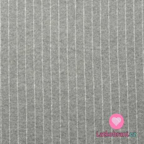 Bavlněný flanel proužek na šedé