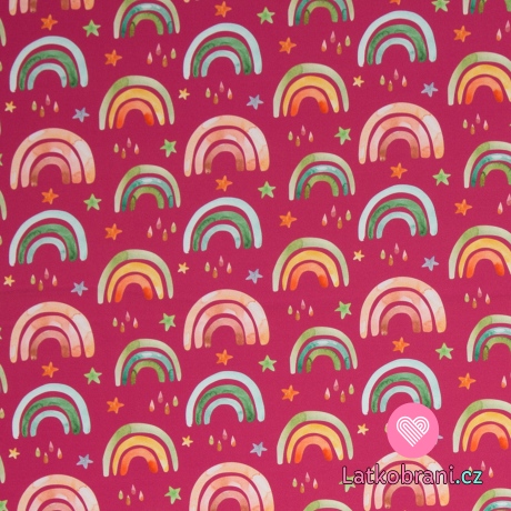 Softshell s fleecem duha na růžové 