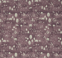 Úplet potisk chaloupky v lese na levandulové 