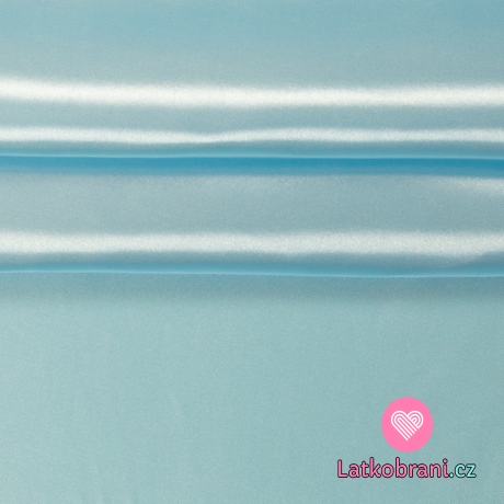 Satén polyesterový modrý