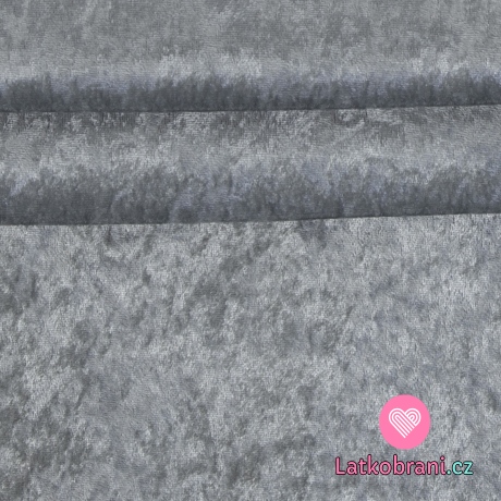 Samet polyesterový stříbrný