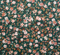Úplet potisk drobná kvítka na starozelené, BIO