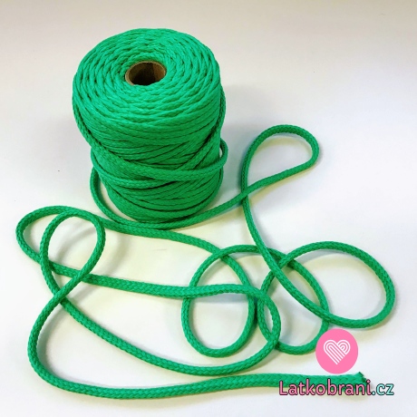 Šňůra kulatá oděvní PES 7 mm pastelově zelená