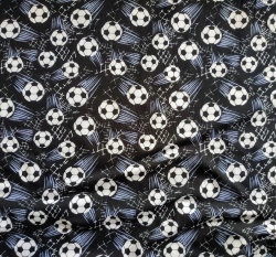 Teplákovina potisk fotbalové míče v letu na černé