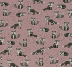 Úplet potisk lištičky mezi čárkami na růžové