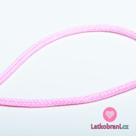 Šňůra oděvní kulatá  PES 4 mm baby růžová