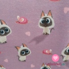 Úplet potisk roztomilá koťátka a myšky na růžovo-fialové