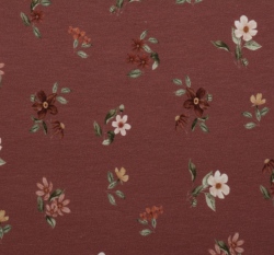 Úplet potisk květiny na červené