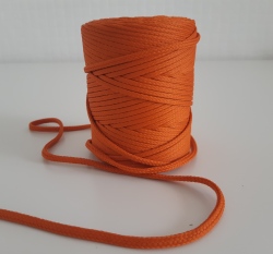 Šňůra oděvní kulatá  PES 4 mm rezavě oranžová