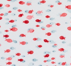 Úplet potisk červené a modré rybičky