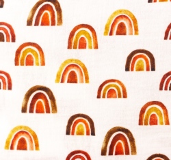 Dvojitá gázovina / mušelín duha na bílé 