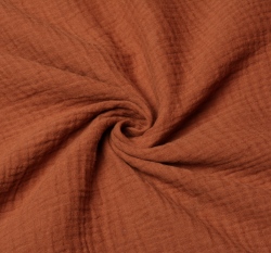 Dvojitá gázovina / mušelín jednobarevná cihlová, BIO